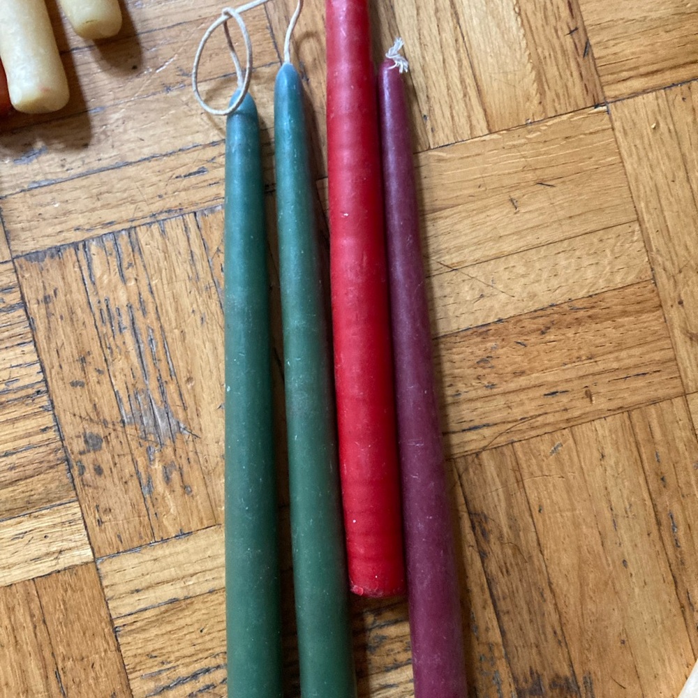♥️💚Handmade 2 sets Elegant Tapered Candles - Green and Red